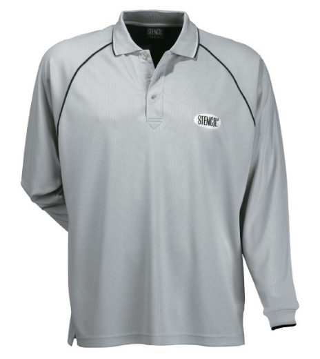Picture of Stencil Mens Cool Dry Polo Shirt Long Sleeve